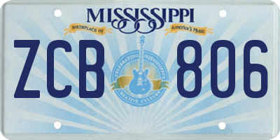MS license plate ZCB806