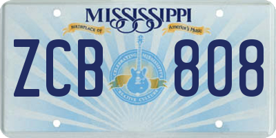 MS license plate ZCB808