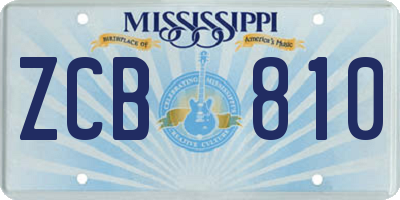 MS license plate ZCB810