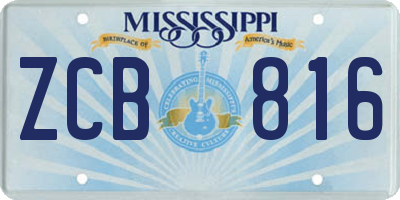 MS license plate ZCB816