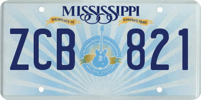 MS license plate ZCB821