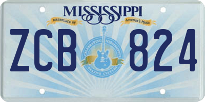 MS license plate ZCB824