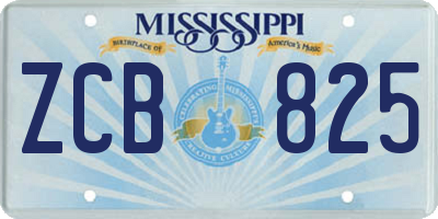 MS license plate ZCB825