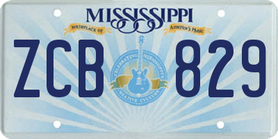 MS license plate ZCB829