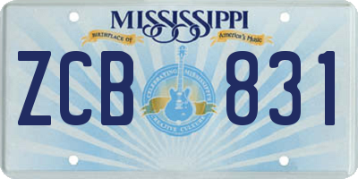 MS license plate ZCB831