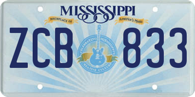 MS license plate ZCB833