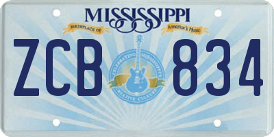 MS license plate ZCB834