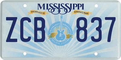 MS license plate ZCB837