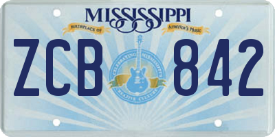 MS license plate ZCB842