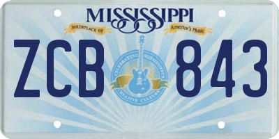 MS license plate ZCB843