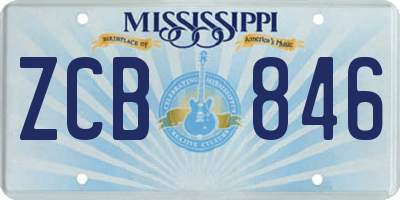MS license plate ZCB846