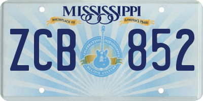 MS license plate ZCB852