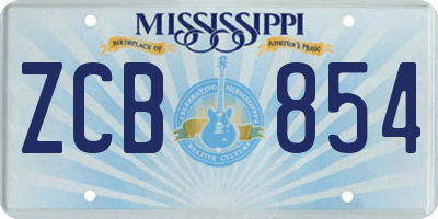 MS license plate ZCB854