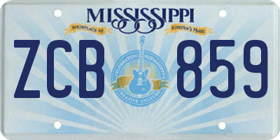MS license plate ZCB859