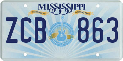 MS license plate ZCB863