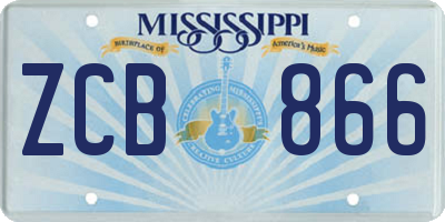 MS license plate ZCB866