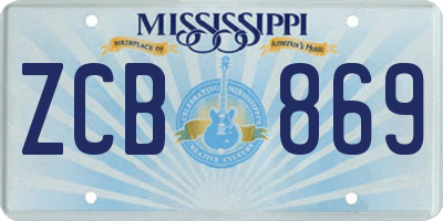 MS license plate ZCB869