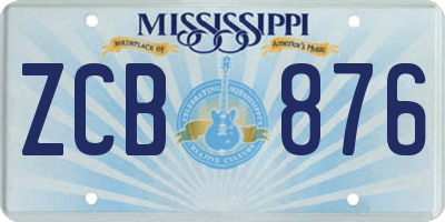 MS license plate ZCB876