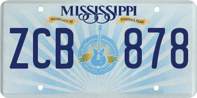 MS license plate ZCB878