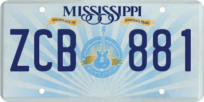 MS license plate ZCB881