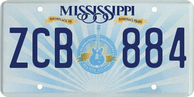 MS license plate ZCB884