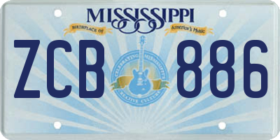 MS license plate ZCB886