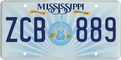 MS license plate ZCB889