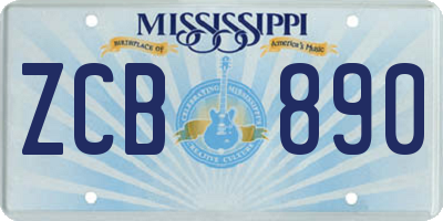 MS license plate ZCB890