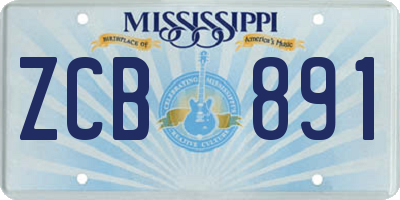MS license plate ZCB891