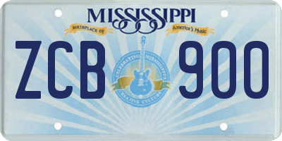 MS license plate ZCB900