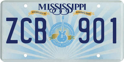 MS license plate ZCB901