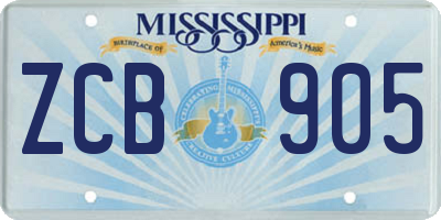MS license plate ZCB905