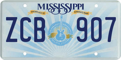 MS license plate ZCB907