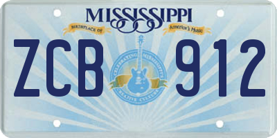 MS license plate ZCB912