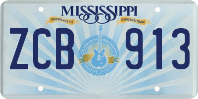 MS license plate ZCB913