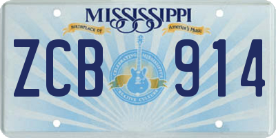 MS license plate ZCB914