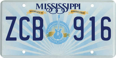 MS license plate ZCB916