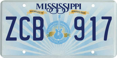 MS license plate ZCB917