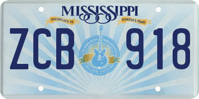 MS license plate ZCB918