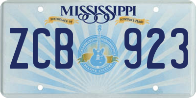 MS license plate ZCB923
