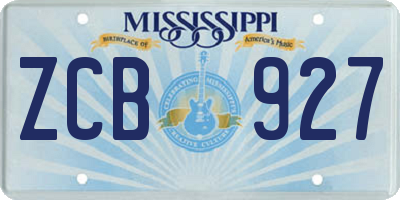 MS license plate ZCB927