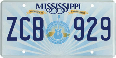 MS license plate ZCB929