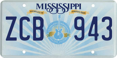 MS license plate ZCB943