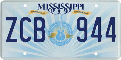 MS license plate ZCB944