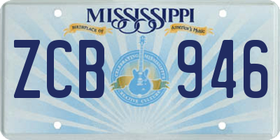 MS license plate ZCB946