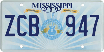 MS license plate ZCB947
