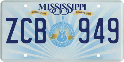 MS license plate ZCB949