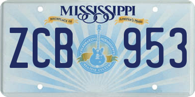 MS license plate ZCB953