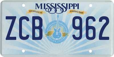 MS license plate ZCB962