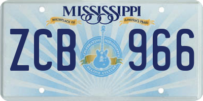 MS license plate ZCB966